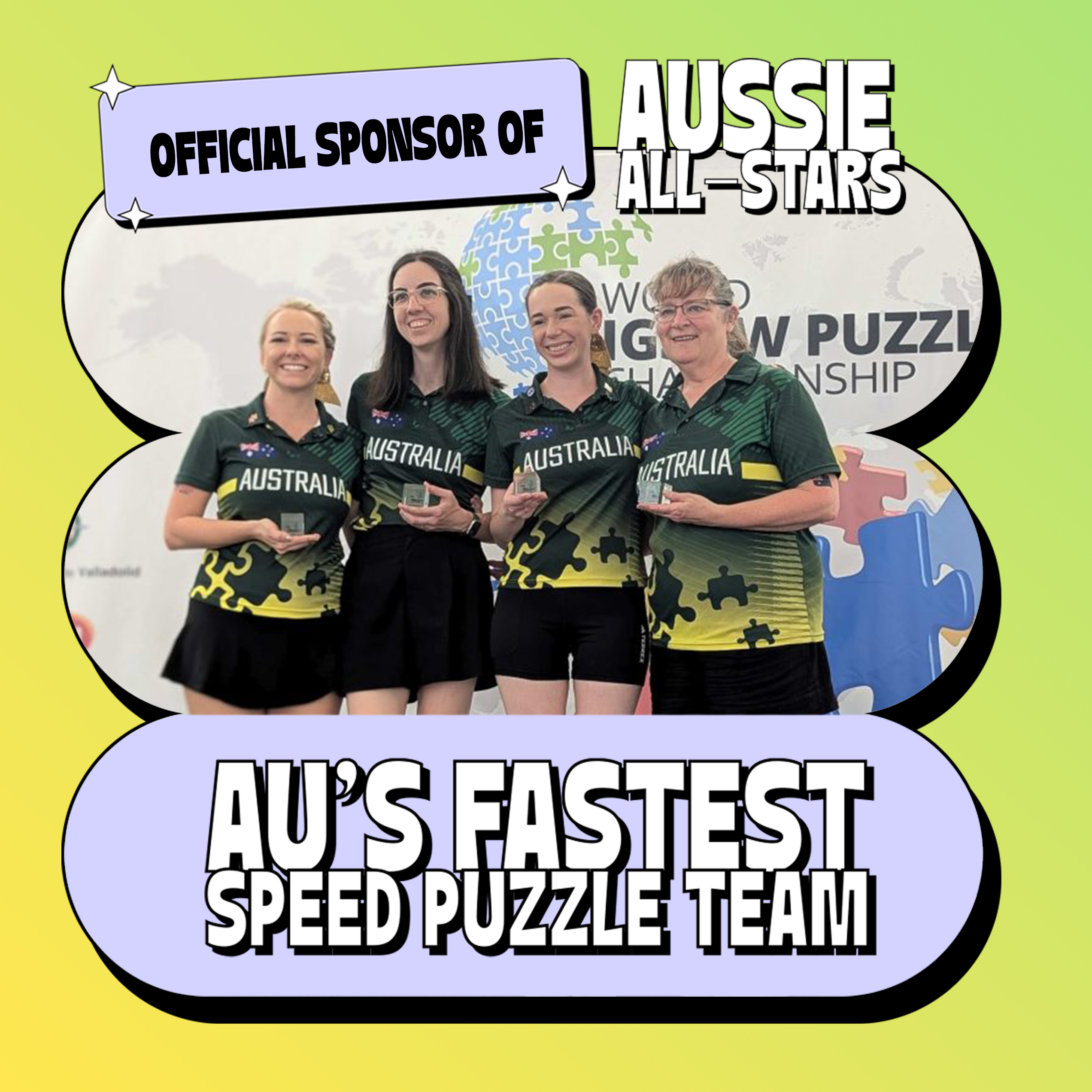 Vizzles Sponsors The Aussie All-Stars Speed Puzzling Team